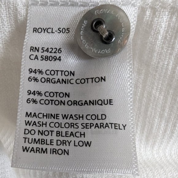 Royal Robbin’s White V-Neck Roll Sleeve Drawstring Waist Dress - Medium - Picture 6 of 13